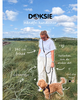 NYHED! Doksie håndfri hundesnor – 240 cm – Sort & Beige