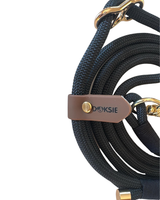 NYHED! Doksie håndfri hundesnor – 240 cm – Sort & Beige