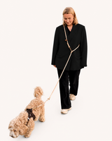 NYHED! Doksie håndfri hundesnor – 240 cm – Sort & Beige