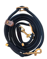NYHED! Doksie håndfri hundesnor – 240 cm – Sort & Beige