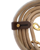 NYHED! Doksie håndfri hundesnor – 240 cm – Sort & Beige
