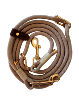 NYHED! Doksie håndfri hundesnor – 240 cm – Sort & Beige