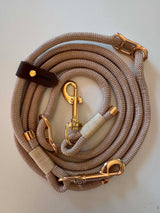 NYHED! Doksie håndfri hundesnor – 240 cm – Sort & Beige