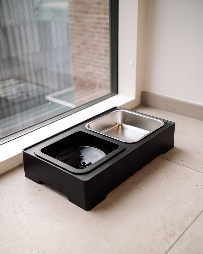 Doksie Home H2 - Hundeskål stativ med anti spild vandskål