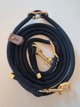 NYHED! Doksie håndfri hundesnor – 240 cm – Sort & Beige